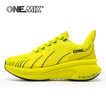 ONEMIX New Cushioning Running Shoes For Men Suitable for Heavy Runners Lace-Up Sports Women Non-slip Outdoor Athletic Male Sneakers