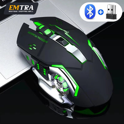EMTRA Bluetooth -langaton hiiri 2.4G USB, mekaaninen taustavalaistu hiljainen hiiri, ladattava pelihiiri, kannettavan tietokoneen ja tietokoneen tarvikkeet