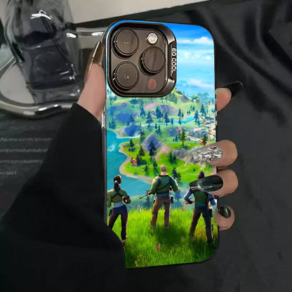 Funda para teléfono F-fornite Game de 1 pieza, carcasa IMD color plata para iPhone 16 15 14 13 12 11 Pro Max Plus