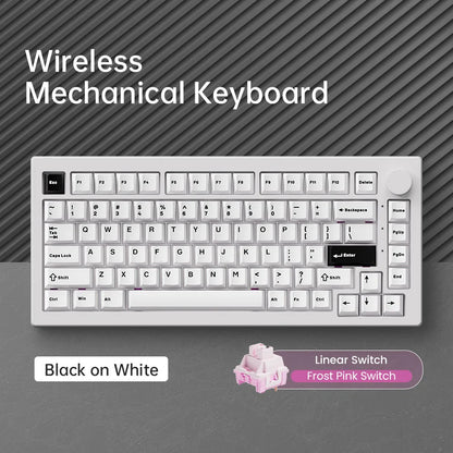Teclado Akko 5075 V3 75% ANSI-US con rueda de volumen, hot-swappable, RGB, USB Type-C/2.4g y BT5.0, trimodo, teclado mecánico gaming personalizado