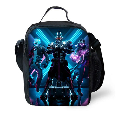 Borsa termica isolata grande per bambini F-FortniteS, capiente, per ragazzo, ragazza, studentessa, picnic all’aperto, pranzo, riutilizzabile con funzione cooler