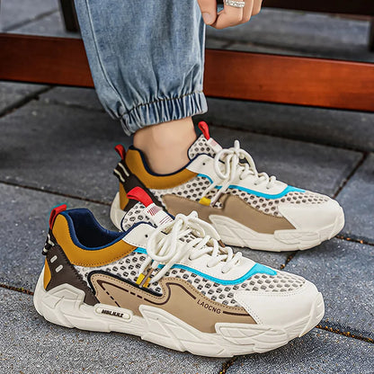 Scarpe sportive da uomo estive in mesh, casual e alla moda, con lacci, per camminare, 2026 nuove sneakers giovani per uso quotidiano e pendolarismo, comode e versatili