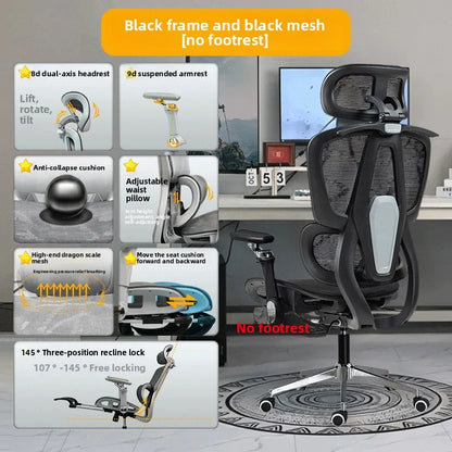 Silla ergonómica minimalista portátil con reposabrazos 10D, silla para ordenador, silla de oficina, silla de estudio, silla gaming, resistente a la gravedad y duradera