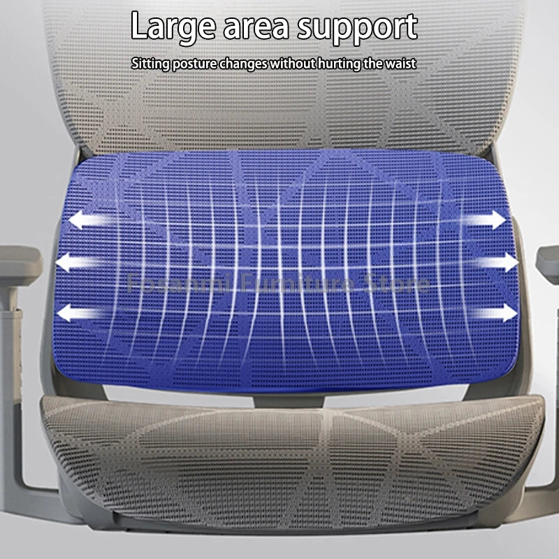 Sedia da ufficio per computer in mesh traspirante con braccioli e supporto lombare, sedia da scrivania ergonomica regolabile, sedia da gaming per la casa con poggiatesta