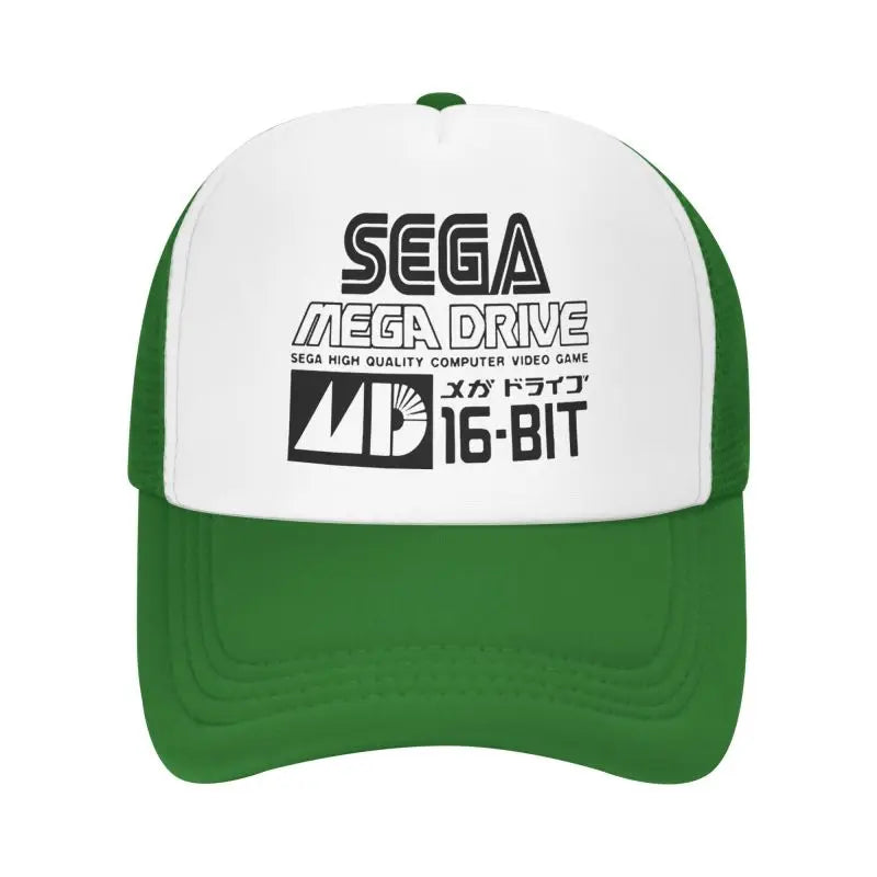Gorra de béisbol de malla Sega Mega Drive unisex, estilo hip-hop, snapback, transpirable para verano, con visera solar, tipo trucker y ajuste regulable