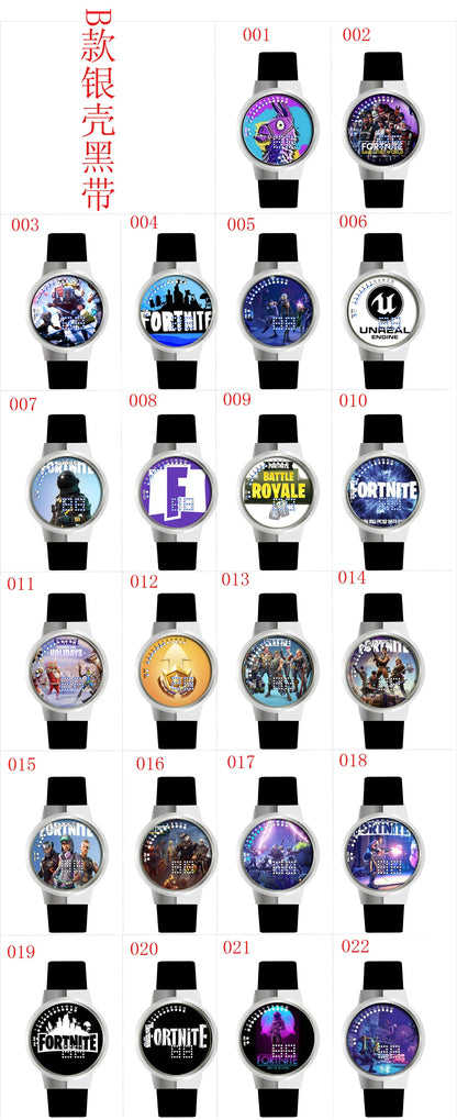 Reloj Fortnite de moda cute, cartoon y kawaii personalizado con luz nocturna LED táctil, reloj electrónico para estudiantes, regalo para amigos
