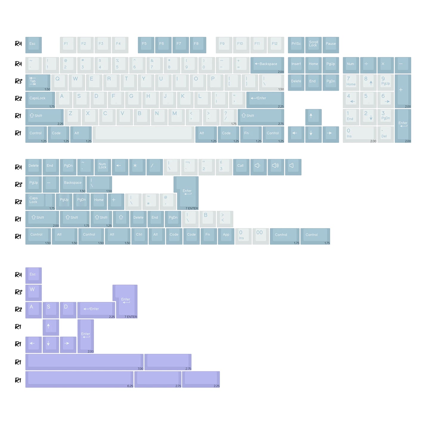 KBDiy 174 teclas/set teclas PBT GMK Apollo Double Shot minimalistas perfil ISO Cherry para teclado mecánico gaming, compatibles con MX
