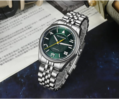San Martin 39.5mm Men Pilot Watch YN55 Automatic Mechanical Aviation Watches Chinese Style Original Design SN0033 Field Reloj