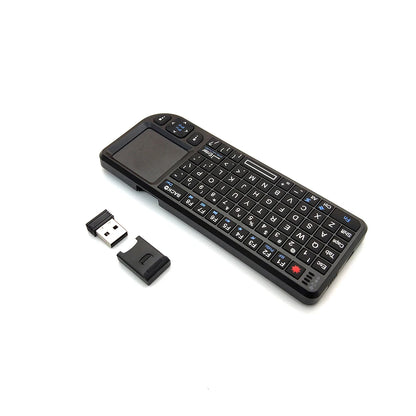 Teclado inalámbrico A8 Mini 2.4G con retroiluminación de 7 colores, teclado portátil 3 en 1 con panel táctil y Air Mouse para Android TV Box, PC y tablet