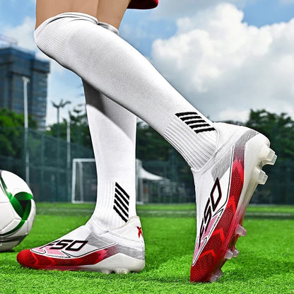 Chaussures de football respirantes AG pour hommes et femmes, chaussures de football professionnelles antidérapantes, chaussures de sport d'extérieur, crampons d'entraînement