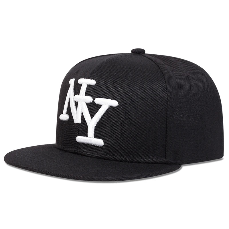 Boné unissexo de beisebol ajustável com bordado de letras, estilo hip-hop, casual, para exterior, primavera/outono, com proteção solar