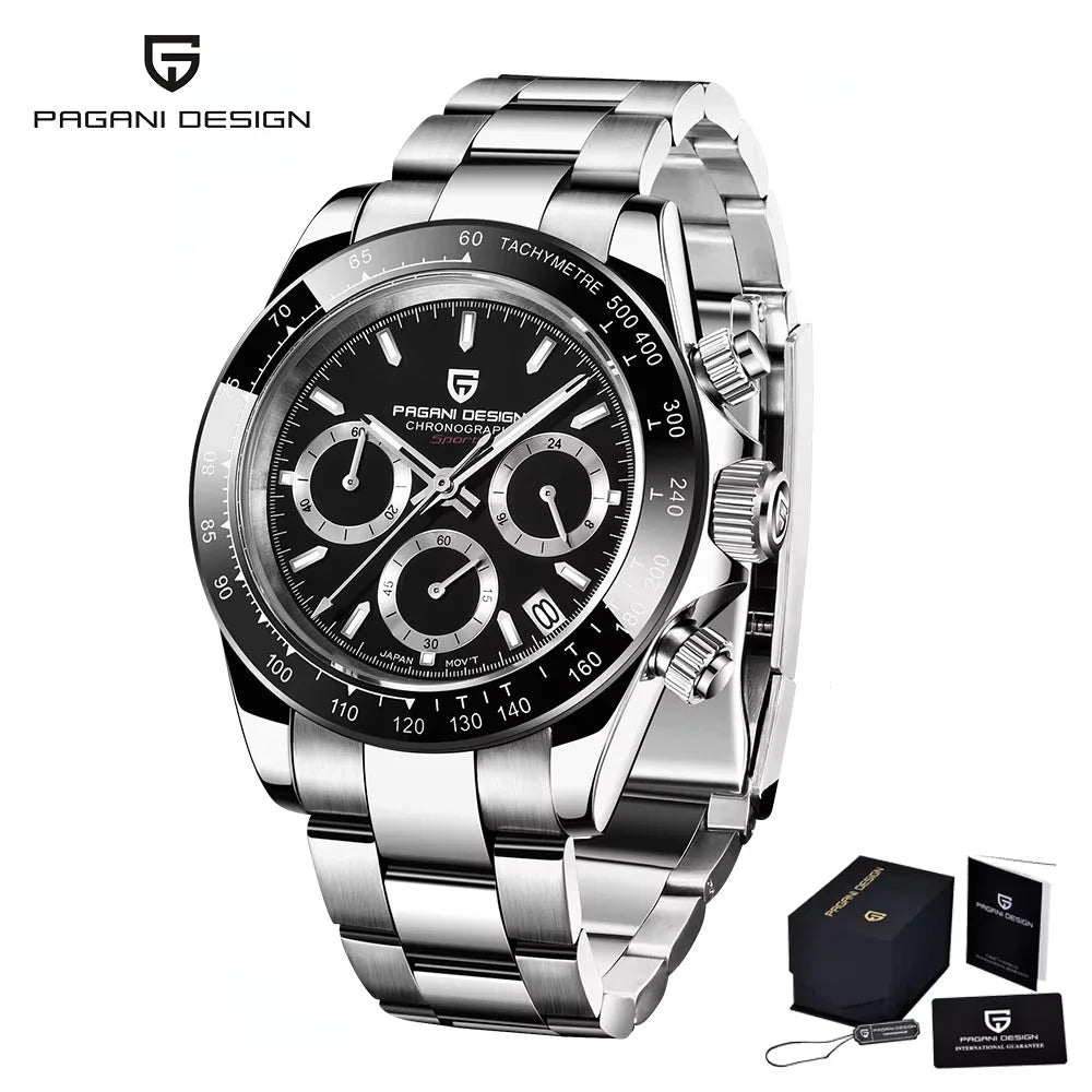 Nuovo originale PAGANI DESIGN PD-1664 orologio da uomo di lusso, movimento al quarzo giapponese VK63, zaffiro, impermeabile, cronografo, oro