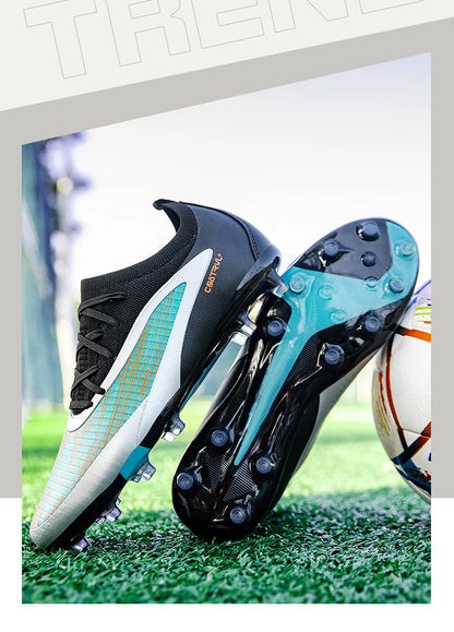 New Men's Football Boots Sport Adult Long Spikes Soccer Shoes Training Outdoor Cleats Breathable Non-Slip Boys Match Comfortable