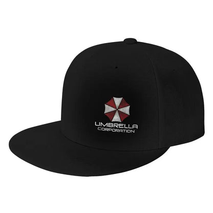 Umbrella Corporation Flat Bill Hats for Men Snapback Skull Hats Black Hat for Teens Boys Skateboard Hats Hip Hop Baseball Cap