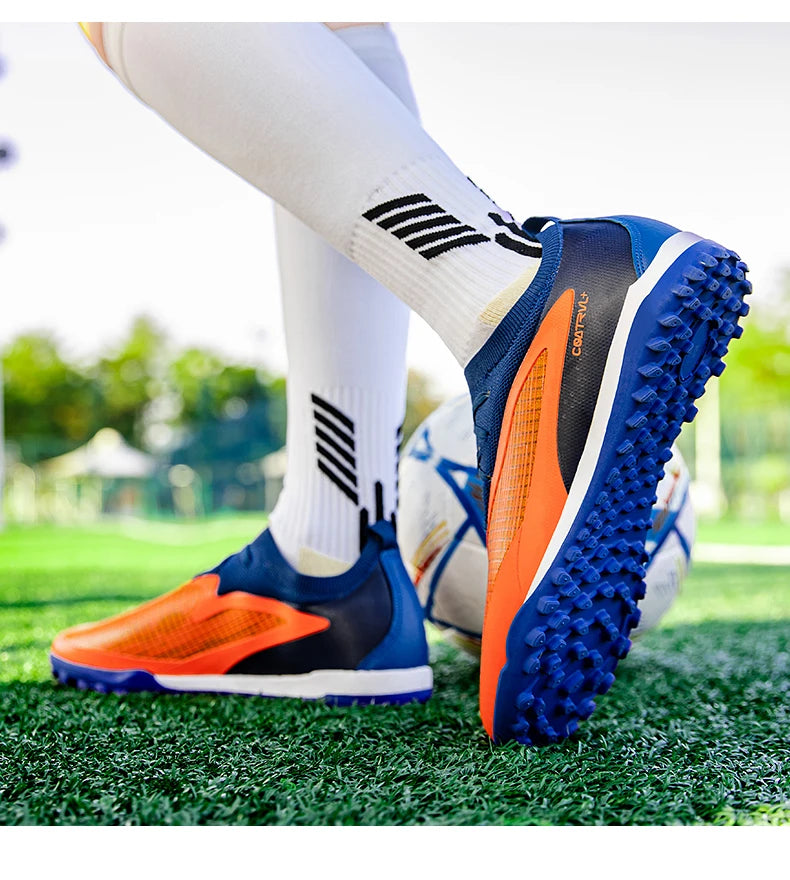 New Men's Football Boots Sport Adult Long Spikes Soccer Shoes Training Outdoor Cleats Breathable Non-Slip Boys Match Comfortable