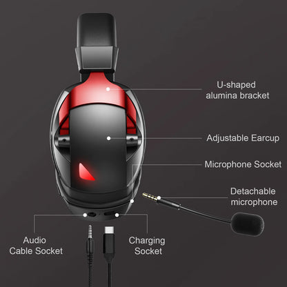 Cuffie gaming wireless con microfono rimovibile a cancellazione del rumore – Wireless 2.4G, Bluetooth 5.3 e connessione cablata 3.5mm per PS5, PC, Xbox e dispositivi mobili