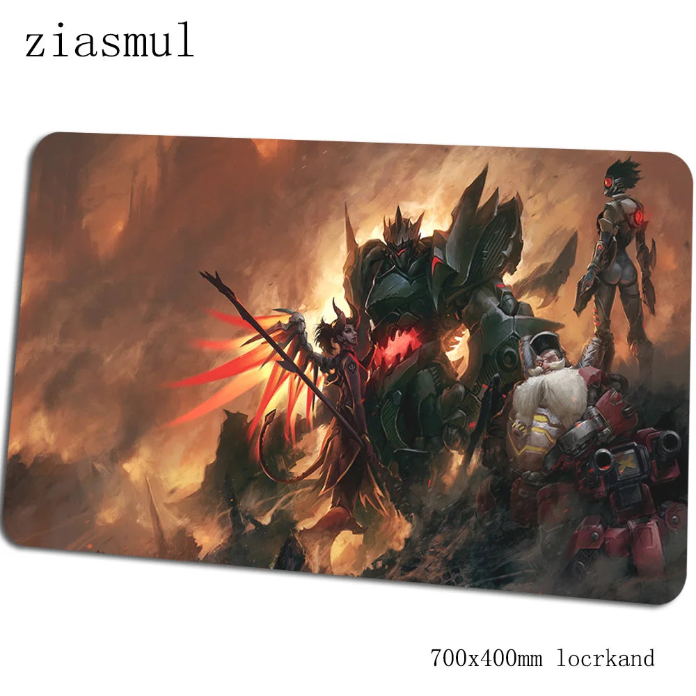 Tappetino per mouse Overwatch, elegante tappetino per computer 70x40cm, gaming mousepad grande XL, tappetino per mouse e tastiera per giochi PC e scrivania gamer