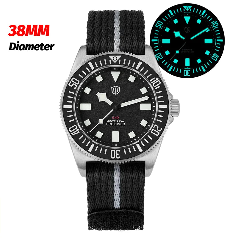 Watchdives EXD 40Mm Titanium Dive Watch Man VH31 Sweep Quartz Watches 200 Waterproof Ar Sapphire BGW9 Luminous 316L Wristwatch