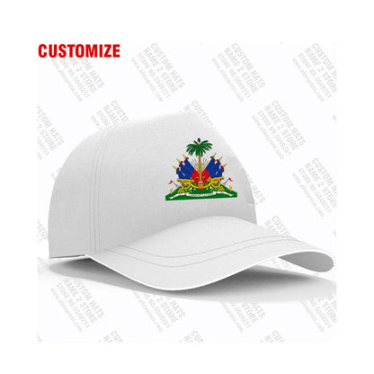 Casquette de baseball personnalisée « Haïti » avec nom, numéro et logo d'équipe – Hti – Pays – Voyage – Nation française – Drapeau de la République d'Haïti