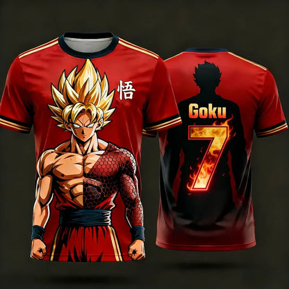 Camiseta casual Dragon Ball de verano 2026 para hombre, estampado 3D, manga corta, moda holgada, camiseta deportiva transpirable para mujer y niños