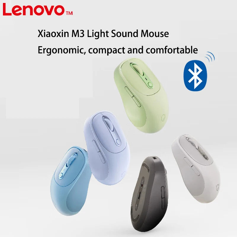 Mouse Lenovo Xiaoxin Bluetooth Wireless M3 grigio Twilight, silenzioso, tre Bluetooth, mouse da ufficio