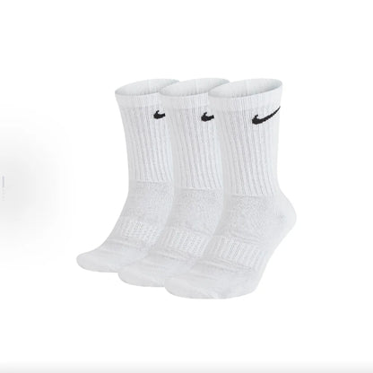 Nike Casual Cushioned Mid-Cut Basketball Socks Unisex Combo Pack White SX7667-100