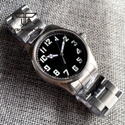 Tandorio 39mm Diving Pilot Automatic Watch for Men NH35/PT5000/Miyota8215 Movement AR Sapphire Crystal 20BAR Waterproof Luminous