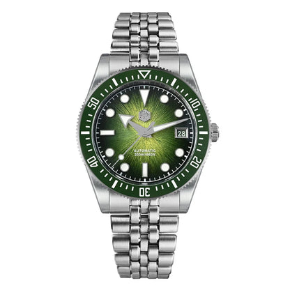 Relógio de mergulho masculino San Martin 37.5mm 40mm Miyota 9015 com mostrador esmaltado, relógio de pulso mecânico automático de luxo, resistente à água 200m SN0148