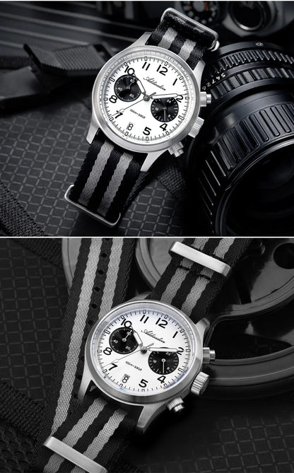 Reloj para hombre ADDIESDIVE 2025 New Panda Eye, retro de lujo, cuarzo VK64, cronógrafo deportivo, impermeable 100M, luminoso