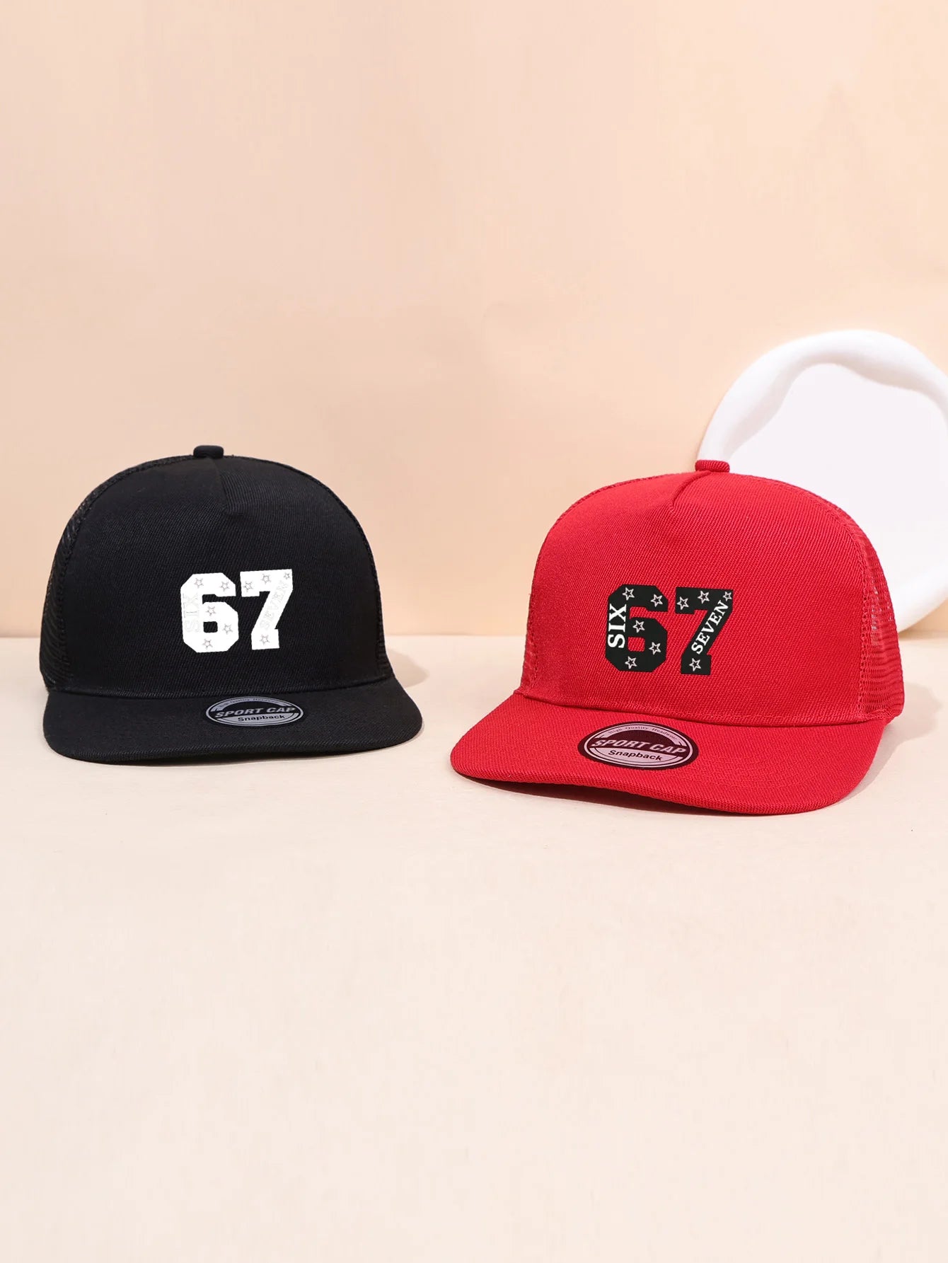 1PC Practical 67 Star Hat! Mesh breathable+flat eave decoration for face shape, essential for commuting