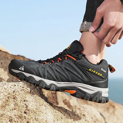 HIKEUP Scarpe da trekking in pelle di alta qualità, resistenti, da outdoor sportivo, da uomo, con lacci, per escursionismo, arrampicata e caccia