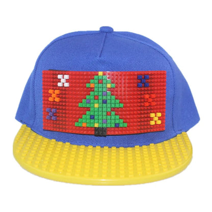 Cartoon Patchwork Baseball Caps DIY Blocks Snapback Hats Hip Hop Hat for Men Women Detachable Pixels Dad Hats Cap Kids Adults