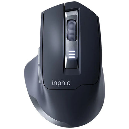 Mouse da ufficio silenzioso INPHIC con display del livello batteria, 2400DPI, wireless, adatto a computer desktop e laptop