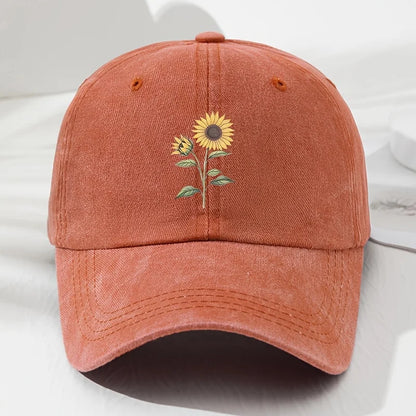 Baseballkasket med retro solsikkemønster (Dad Hat), velegnet til udendørs sport, fiskeri og camping, vandrekasket