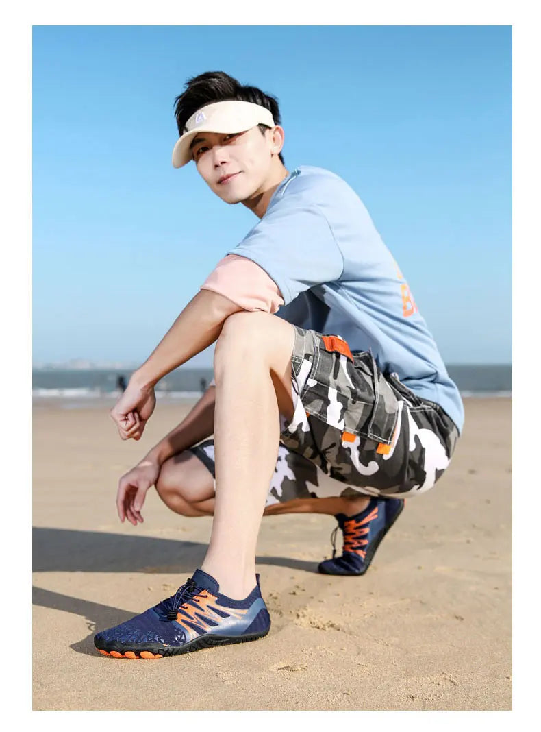 EOCENE men and women barefoot outdoor sports aqua shoes, quick-dry beach swimming fitness wading hiking cycling water sneakers