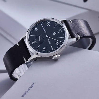 Milifortic 38MM Minimalist Jumping Hour Auto Watch Man R088 Sapphire Crystal 10ATM Vintage Stainless Steel Mechanical Watches
