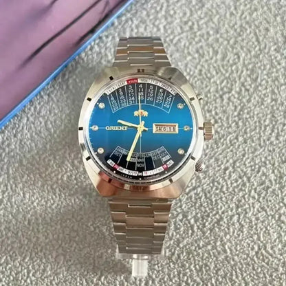 118A Store Orient automatic mechanical unisex watch with large rotating dial, fully functional stainless steel Japanese movement
