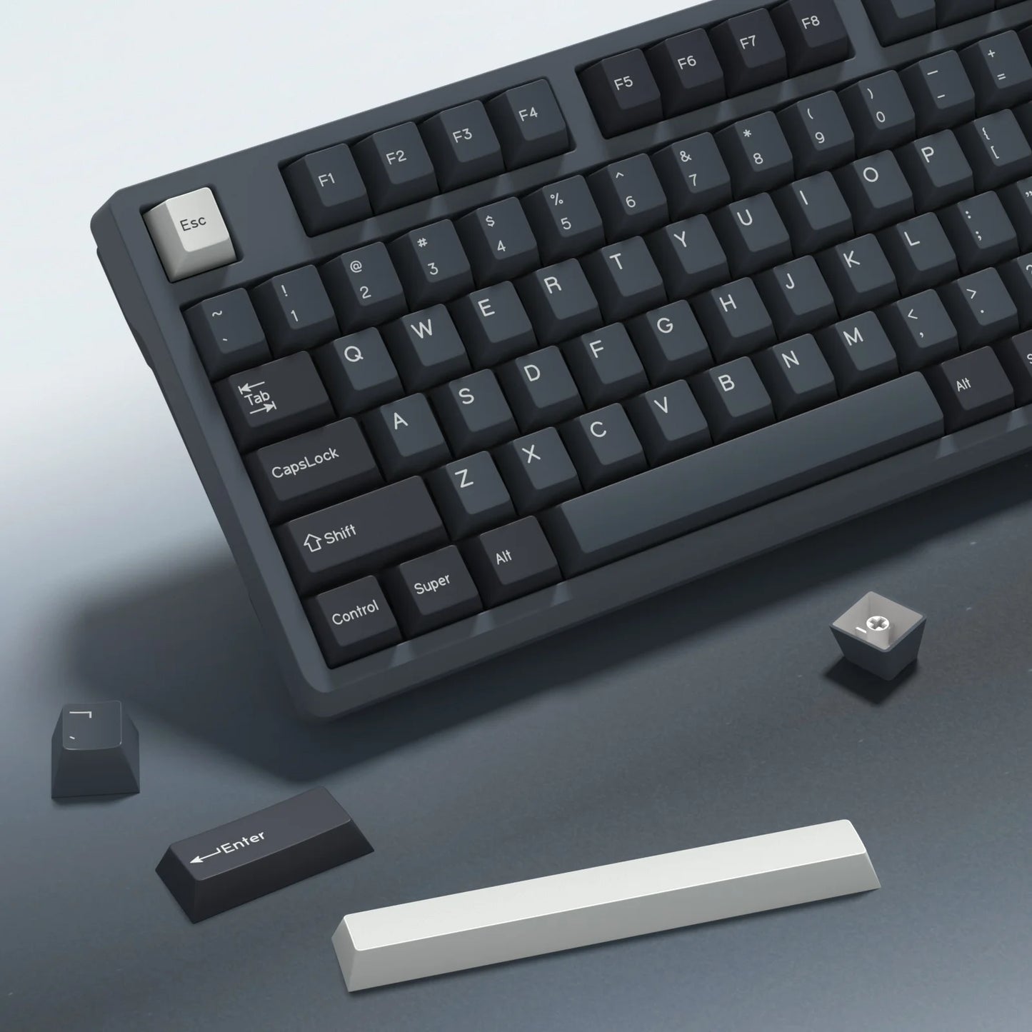 KBDiy 174 teclas/set teclas PBT GMK Apollo Double Shot minimalistas perfil ISO Cherry para teclado mecánico gaming, compatibles con MX