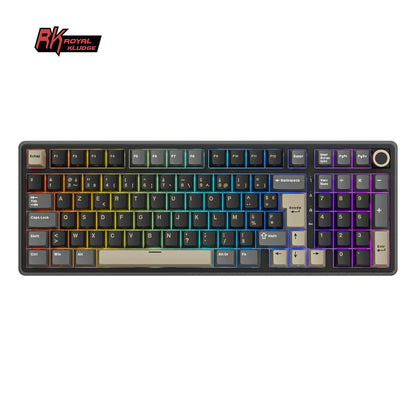 Tastiera meccanica cablata RK ROYAL KLUDGE R98Pro Gasket, 98 tasti, RGB, hot-swappable, pulsante pluggable, tastiera gamer con keycap PBT