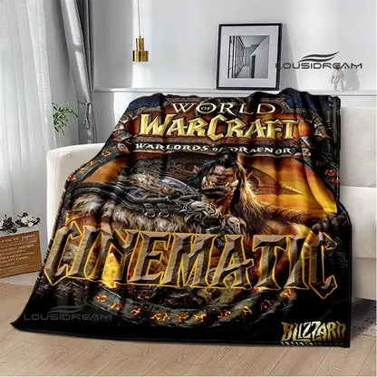 Печатно одеяло Game World of Warcraft, пикник одеяло, топло фланелено одеяло, домашно спално бельо, одеяла за легла, подарък за рожден ден