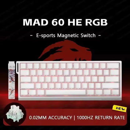 MADLIONS MAD 60/68HE Gaming Magnetic Switch Keyboard Wired Key Web Drive Custom 8K 61/68 Return RT Adjustable Keystroke Hot Swap
