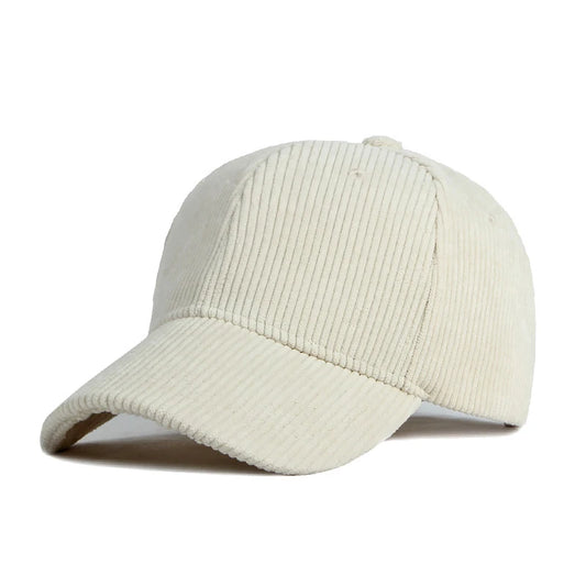 Solid color autumn and winter new corduroy baseball cap for men and women, simple solid color duckbill cap for warmth