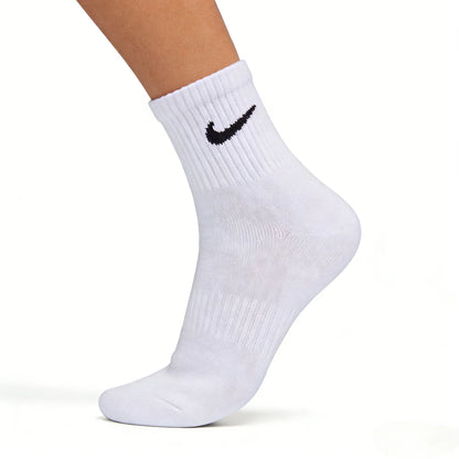Nike Casual Cushioned Mid-Cut Basketball Socks Unisex Combo Pack White SX7667-100