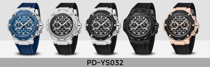 Reloj de cuarzo para hombre PAGANI DESIGN PD-YS032, 44mm, movimiento japonés VK64, caja de acero inoxidable, correa de caucho, cristal de zafiro, resistente al agua 100M