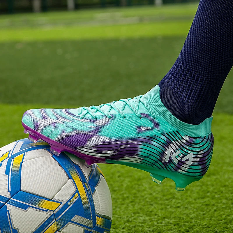New Men Soccer Shoes Match Outdoor Sneakers Grass Cleats Hot-selling Football Boots Non-Slip Boys High-quality High-top Light