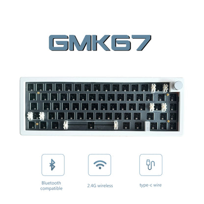 Kit tastiera meccanica personalizzata ZUOYA GMK67 hot-swappable Bluetooth 2.4G wireless con retroilluminazione RGB, struttura gasket, tastiera 3 modalità