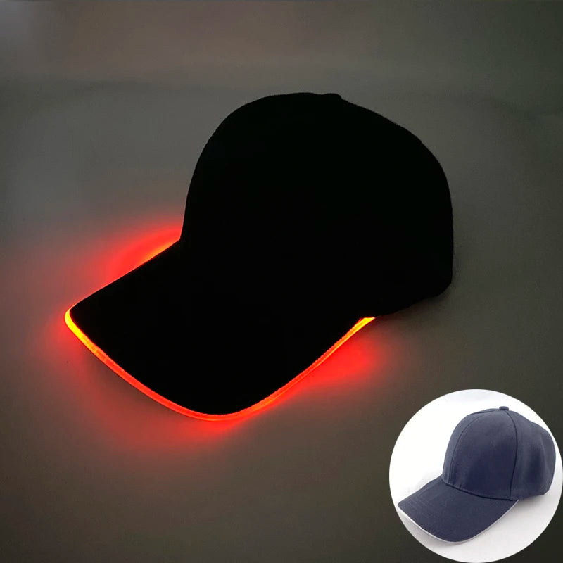 Gorra de béisbol luminosa LED de moda, gorra hip hop iluminada para bar y club, gorra fluorescente para hombre y mujer, accesorios para DJ, baile y disfraces