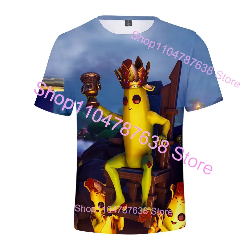Summer T-shirt Raven Ultima Knight F-Fortnite T Shirt 3D Print Banana Peely Men's Tee Battle Royale Game Tops Birthday Gifts