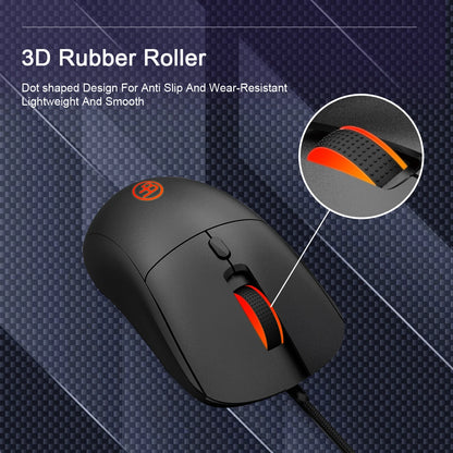 Ratón con cable USB óptico ergonómico, 7200 DPI ajustables, 6 botones, para oficina, PC, portátil, ordenador, MacBook y gamers