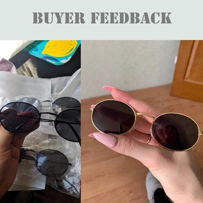 Lunettes de soleil ovales pour femmes, lunettes de conduite, monture ronde sexy, style rétro vintage, couleur or, petite taille, accessoires de cyclisme